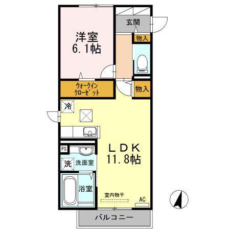コーポルポ・S(1LDK/1階)の間取り写真