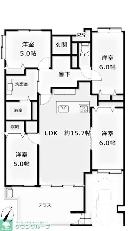 ダイアパレス高尾(4LDK/1階)の間取り写真