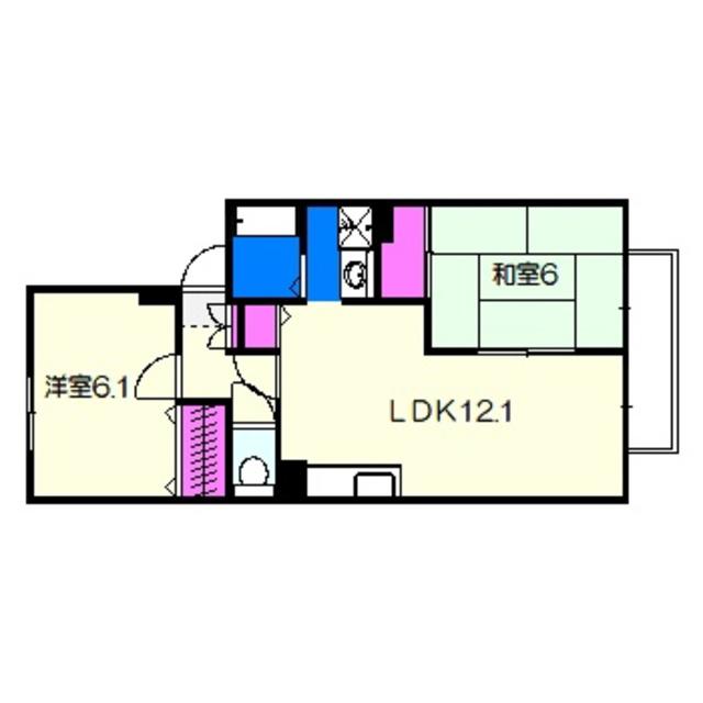 グリーンベル(2LDK/2階)の間取り写真