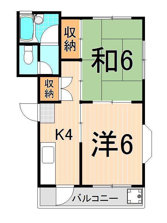 サンハイム(2K/3階)の間取り写真