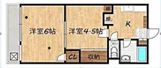 戸田コーポ(2K/3階)の間取り写真