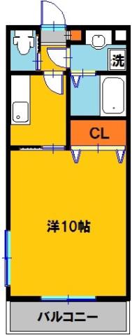 Y&M小平(1K/3階)の間取り写真