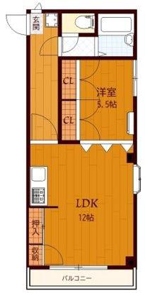 エルシェアート(1LDK/1階)の間取り写真