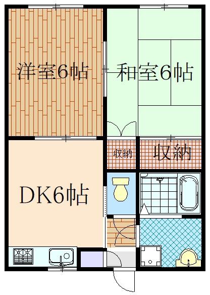 ハイツエトワール(2DK/1階)の間取り写真