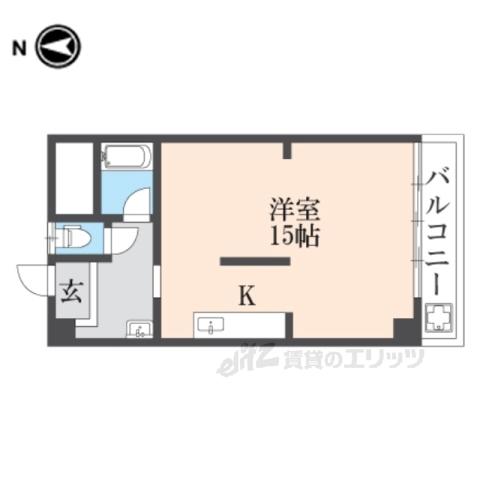 コーポラス西賀茂(1K/6階)の間取り写真