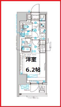 ディップス亀有駅前(1K/10階)の間取り写真