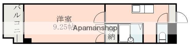 きしゃばビル(ワンルーム/4階)の間取り写真