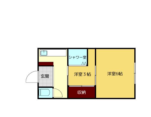 アパート児島(2DK/2階)の間取り写真