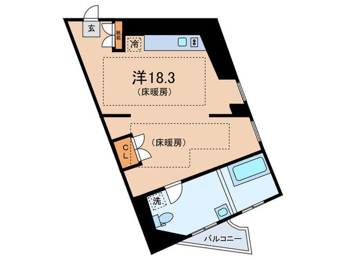 TREFORM(ワンルーム/2階)の間取り写真
