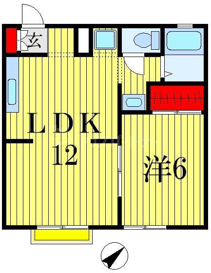 ウィステリア(1LDK/1階)の間取り写真