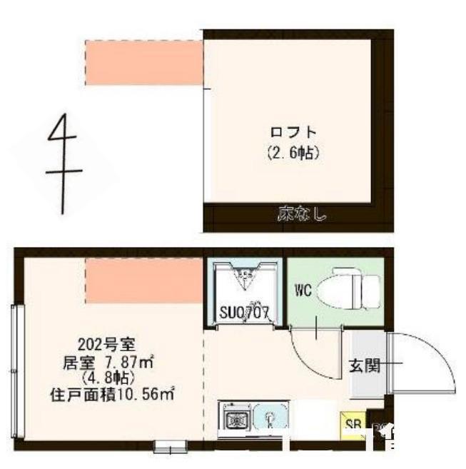 イオ椎名町(ワンルーム/2階)の間取り写真