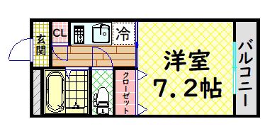 クオリティコート(1K/3階)の間取り写真