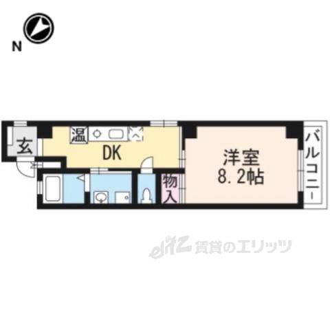 アパートメント膳所(1K/2階)の間取り写真
