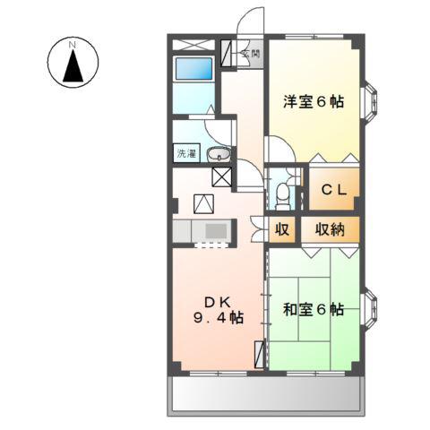 コンフォース(2DK/1階)の間取り写真