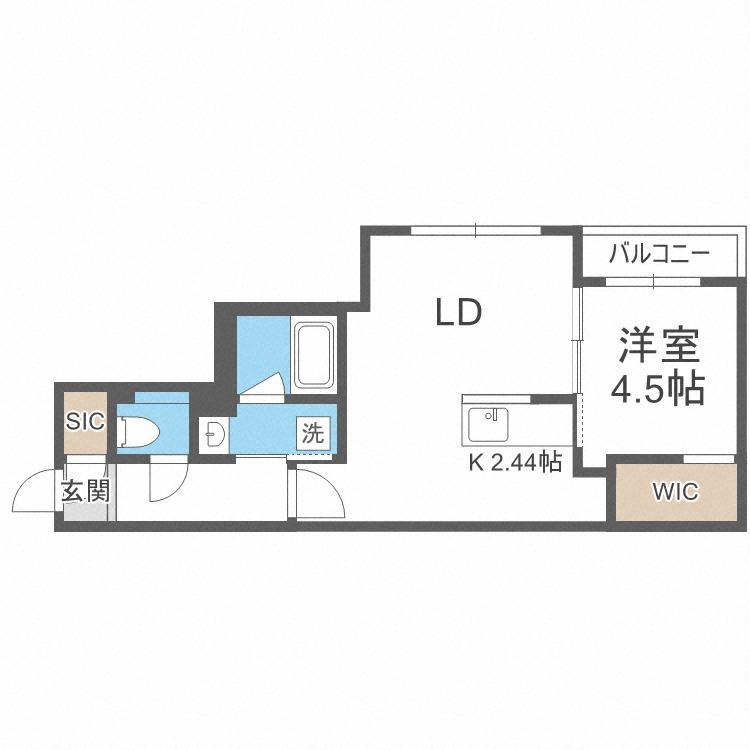 シティプレミア水車町(1LDK/3階)の間取り写真