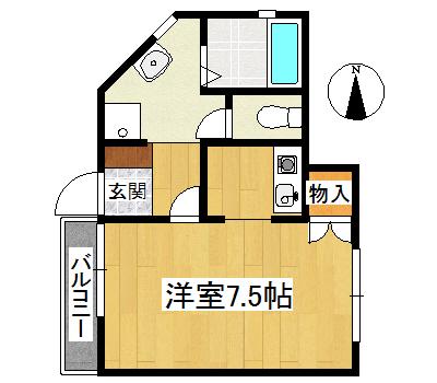 YK美園(1K/1階)の間取り写真
