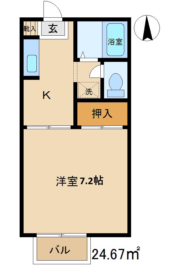 セフィラ(1K/2階)の間取り写真
