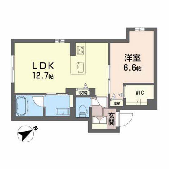 SHIRE OBERST(1LDK/1階)の間取り写真