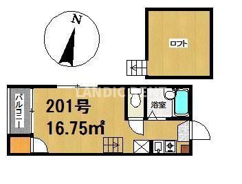 アイブルー天神南(ワンルーム/2階)の間取り写真