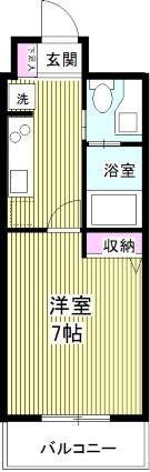 CROSS COURT NAMIKI(1K/2階)の間取り写真