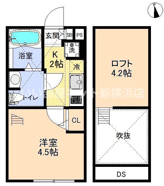 グランドパレス江戸川(1K/2階)の間取り写真