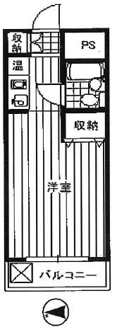 マイキャッスル宮崎台Ⅱ(ワンルーム/4階)の間取り写真