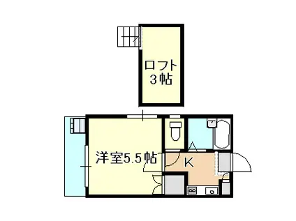 ビエラ庭瀬(1K/2階)の間取り写真