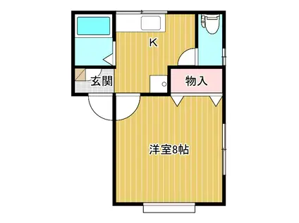 麻衣ハウスC(1K/2階)の間取り写真