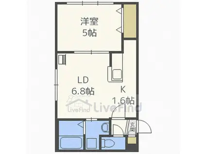 POMME EL SOLEIL(1LDK/1階)の間取り写真
