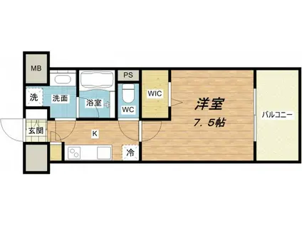 アーバネックス心斎橋II(1K/3階)の間取り写真