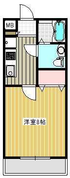 サンローズ(1K/2階)の間取り写真