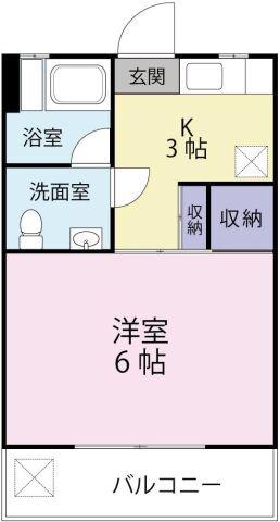 山城ハイツ(1K/1階)の間取り写真