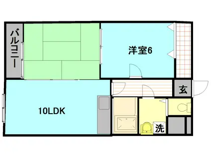 カーサ樋口(2LDK/4階)の間取り写真