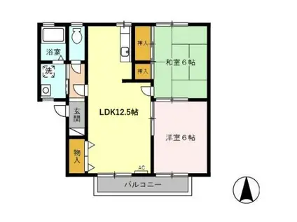 ポテトハイム(2LDK/1階)の間取り写真