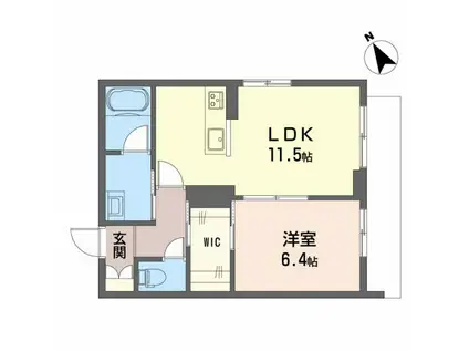 グリーンコート(1LDK/1階)の間取り写真