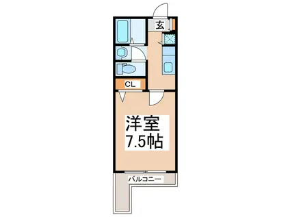 ロイヤルハイツ大窪(1K/5階)の間取り写真