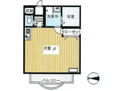 ジュネルM&Y(ワンルーム/2階)の間取り写真