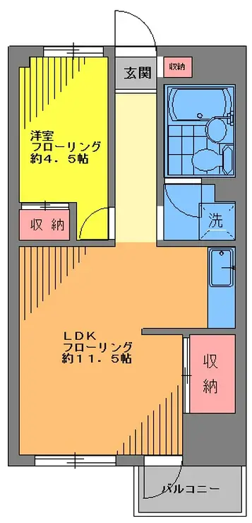 マンションアルファ不動前 4階階 間取り