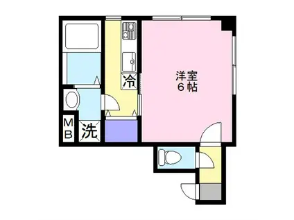 マシュー(1K/1階)の間取り写真