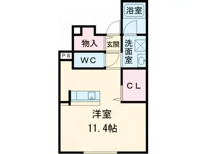 イストワール平田(ワンルーム/1階)の間取り写真
