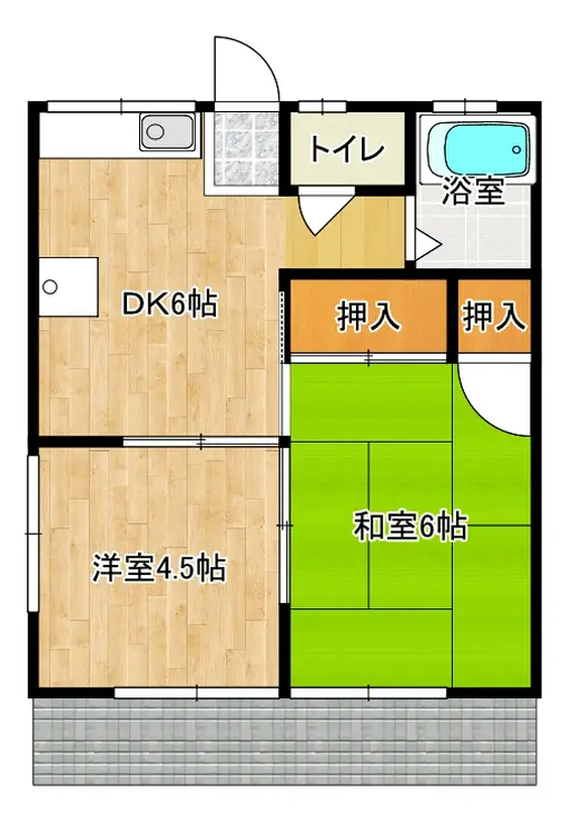 西鶴間ハイツ 2階階 間取り