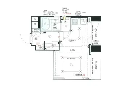 クラックスハイム六本木(ワンルーム/4階)の間取り写真