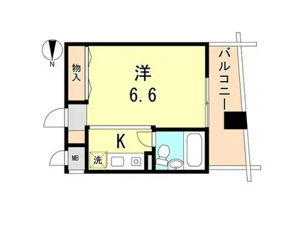 北浦ビル(1K/4階)の間取り写真