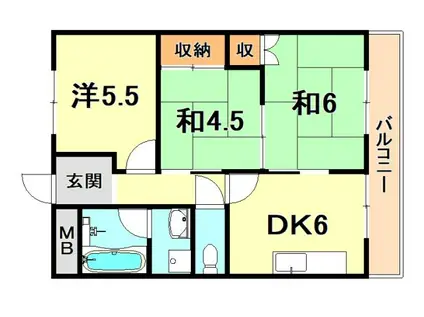 マンション大門(3DK/3階)の間取り写真