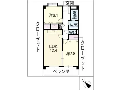 レーチェ(2LDK/3階)の間取り写真