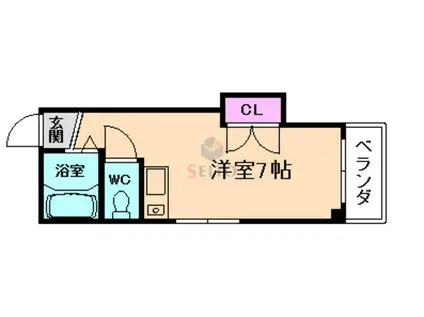 セレナ中桜塚(ワンルーム/3階)の間取り写真