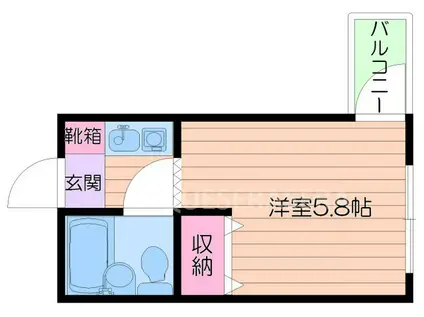アパートメントSUITA(1K/2階)の間取り写真