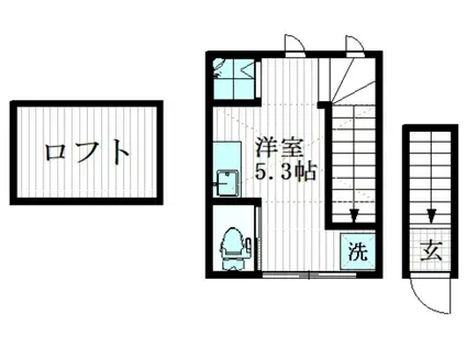 サークルハウス平和島壱番館(ワンルーム/2階)の間取り写真