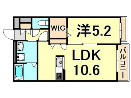 エクセラン甲子園一番町(1LDK/3階)の間取り写真