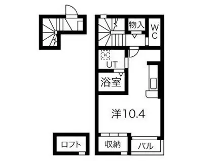 XINAN HANDEN(ワンルーム/2階)の間取り写真